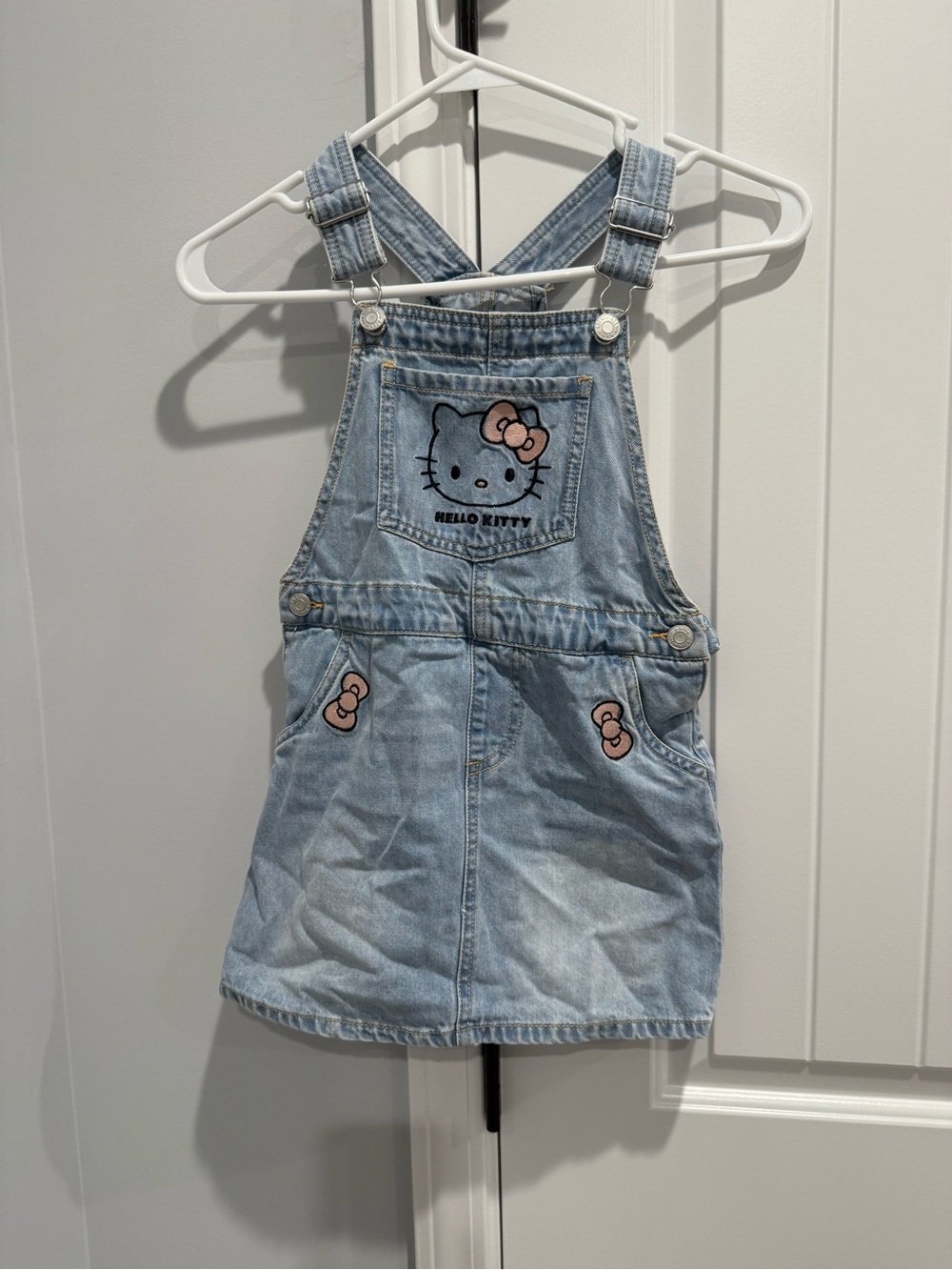 H&M Hello  Kitty Girls' Light Blue Denim Overall Dress